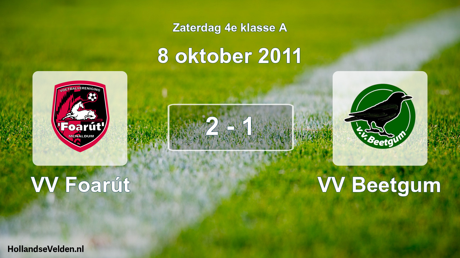 Total number of matches played: VV Foarút - VV Beetgum 2 - 1 (8 October 2011)