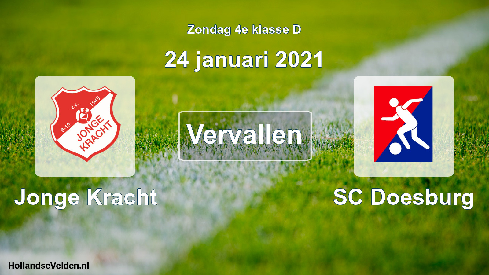 Scheduled Match: Jonge Kracht - SC Doesburg (24 January 2021)