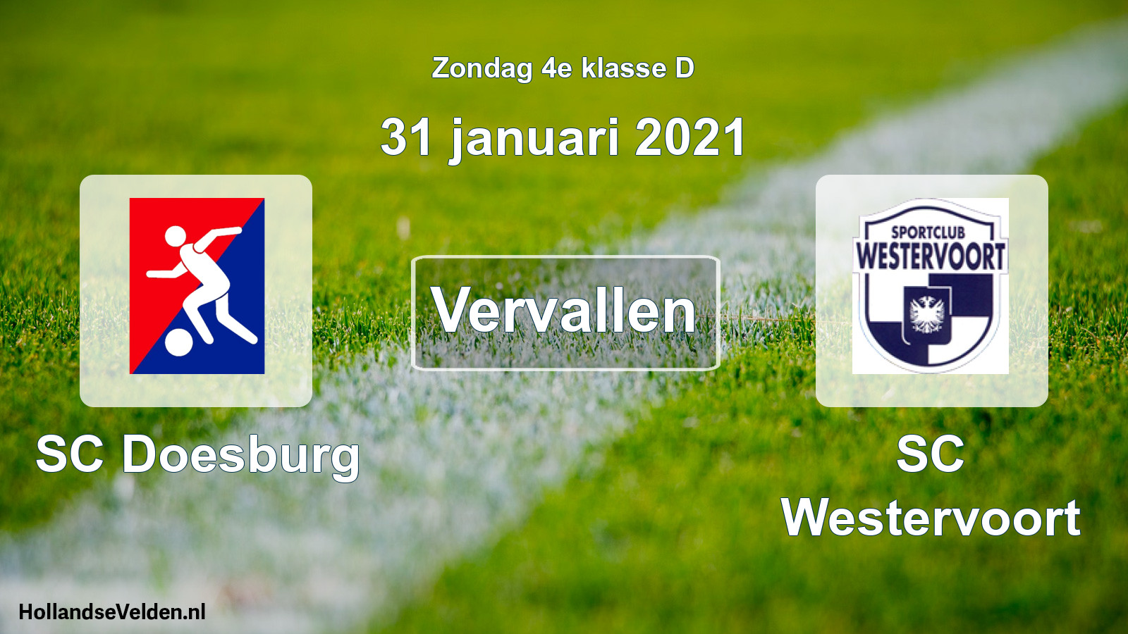 Scheduled Match: SC Doesburg - SC Westervoort (31 January 2021)