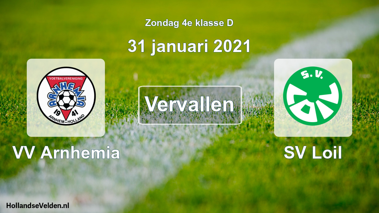 Scheduled Match: VV Arnhemia - SV Loil (31 January 2021)