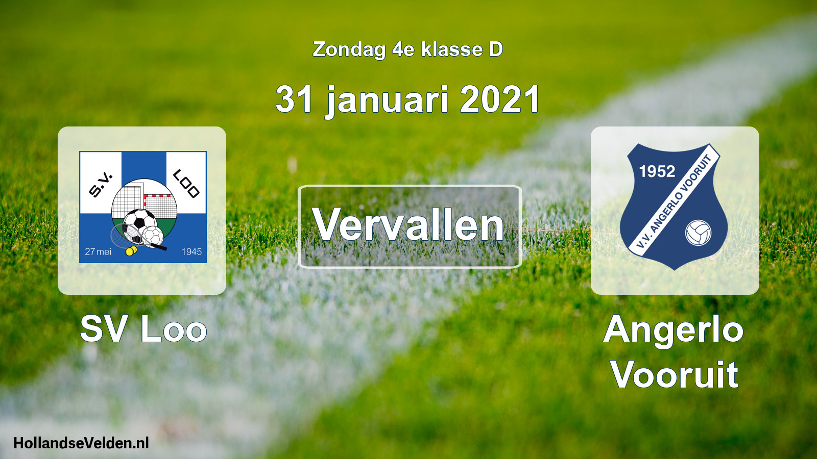 Scheduled Match: SV Loo - Angerlo Vooruit (31 January 2021)