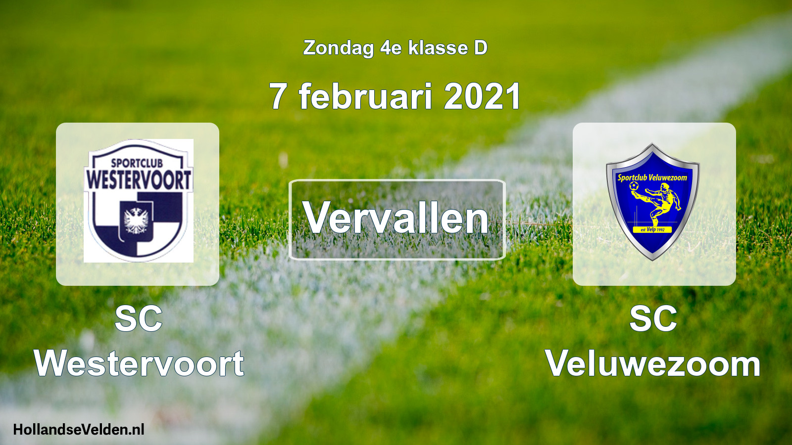 Scheduled Match: SC Westervoort - SC Veluwezoom (7 February 2021)