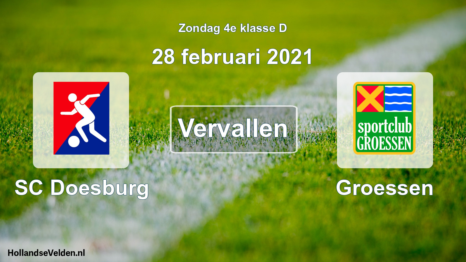 Scheduled Match: SC Doesburg - Groessen (28 February 2021)