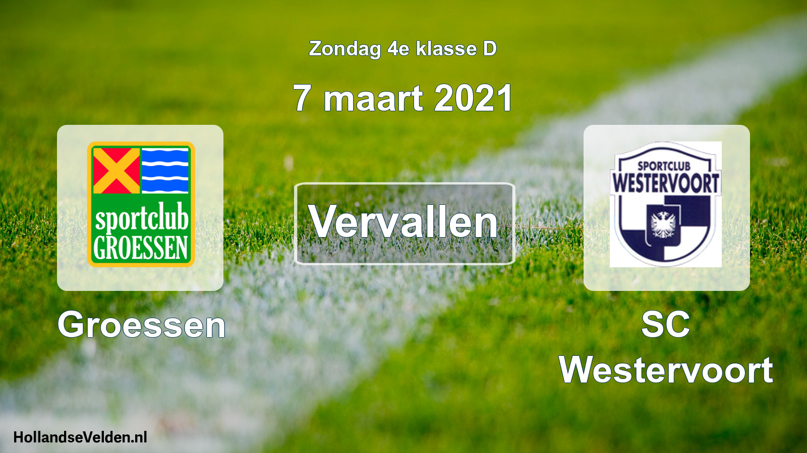 Scheduled Match: Groessen - SC Westervoort (7 March 2021)