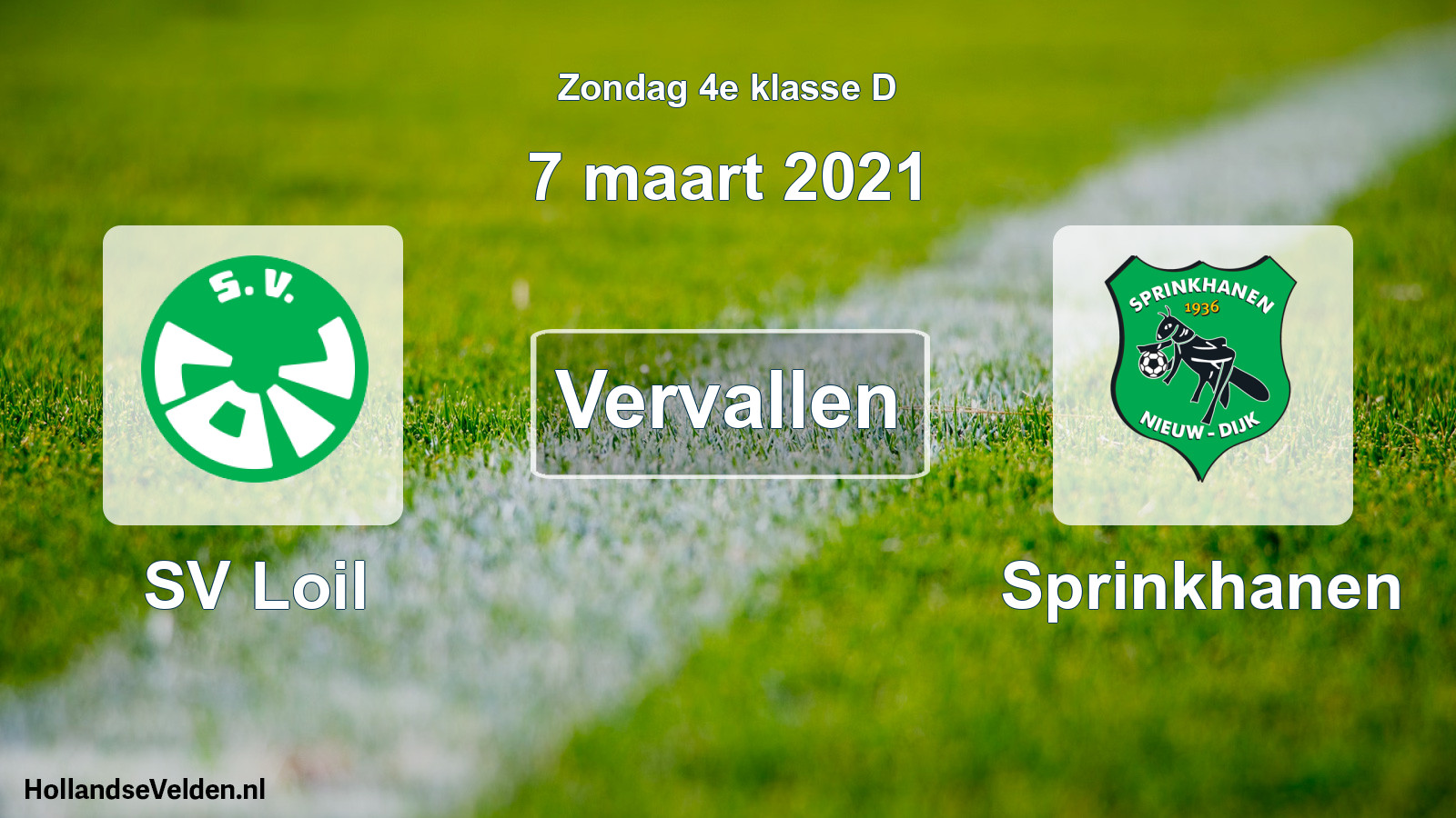Scheduled Match: SV Loil - Sprinkhanen (7 March 2021)