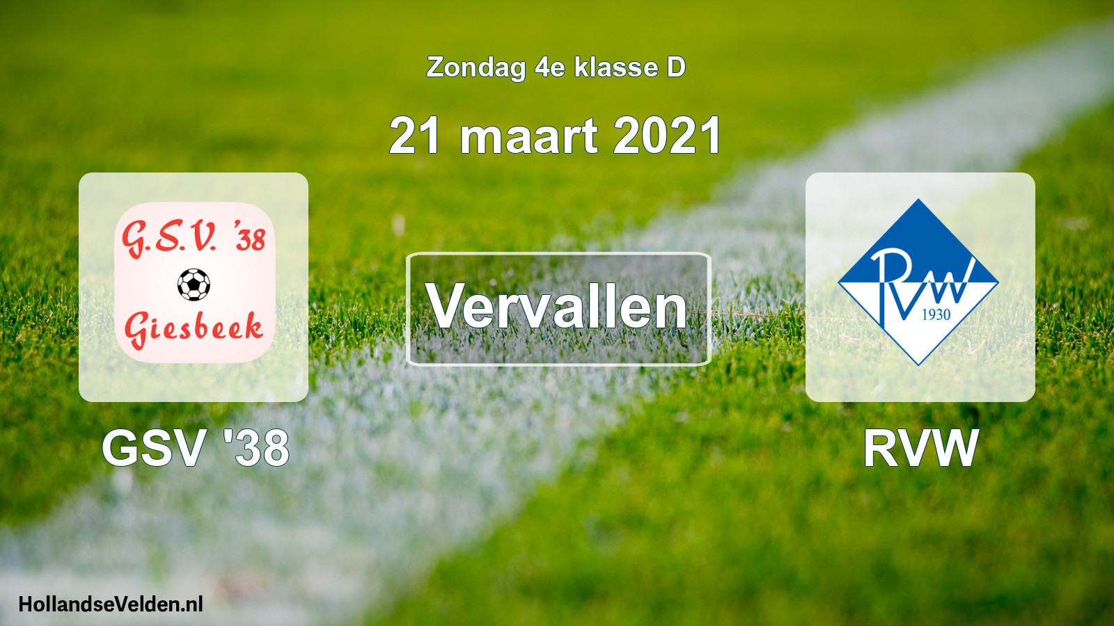 Scheduled Match: GSV '38 - RVW (21 March 2021)