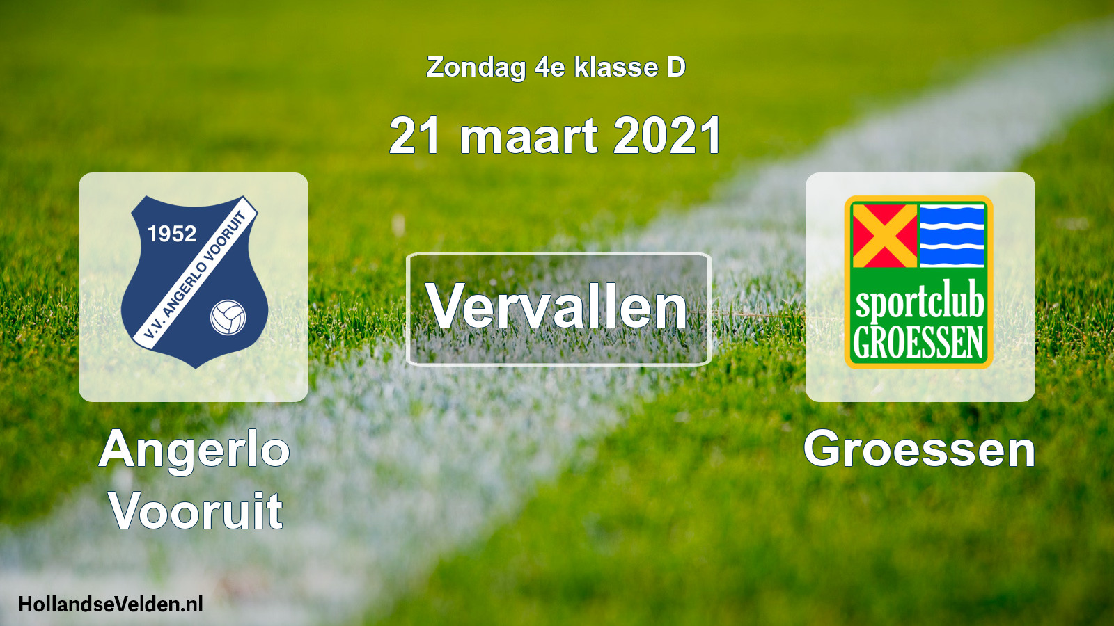 Scheduled Match: Angerlo Vooruit - Groessen (21 March 2021)
