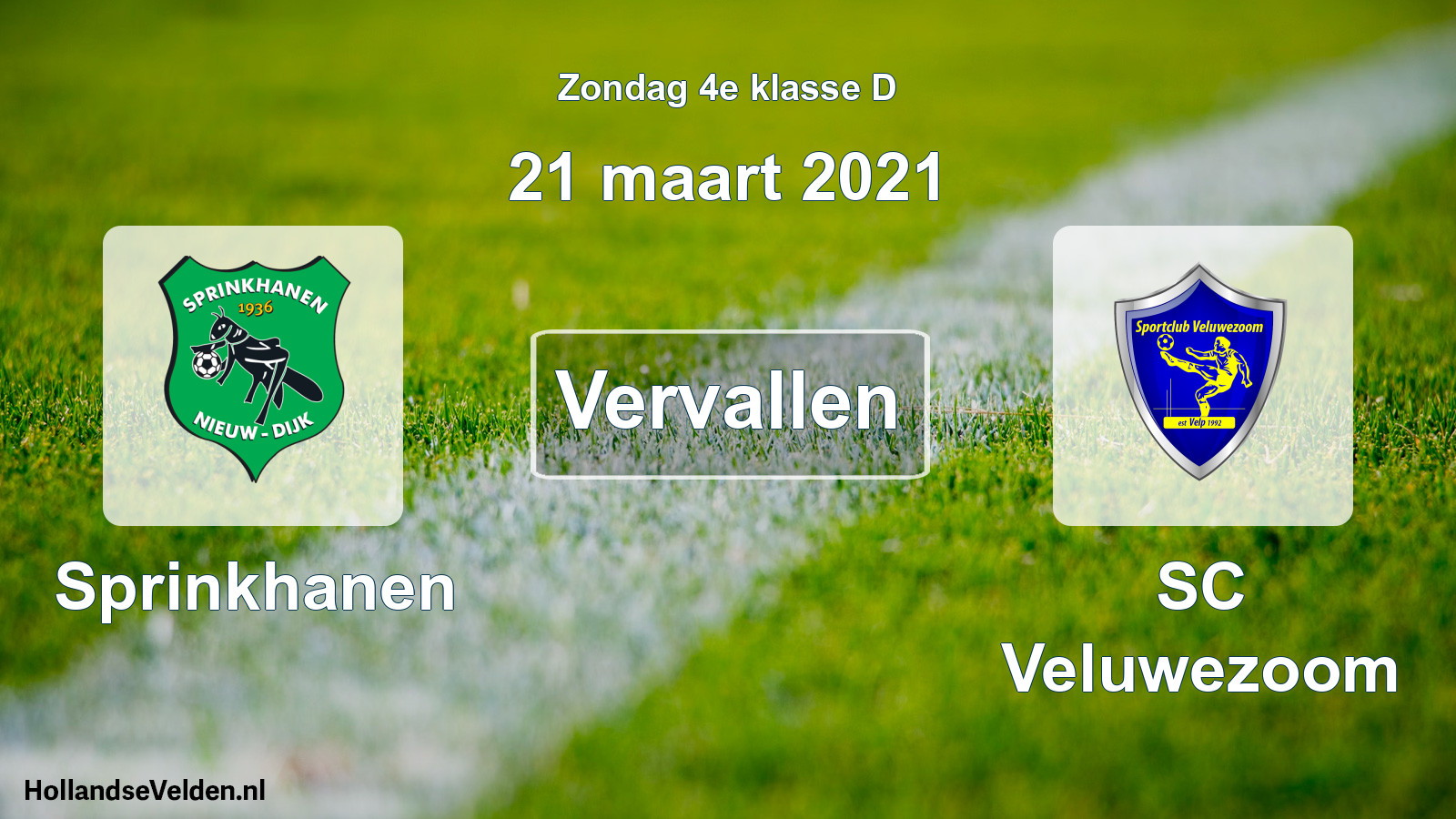 Scheduled Match: Sprinkhanen - SC Veluwezoom (21 March 2021)