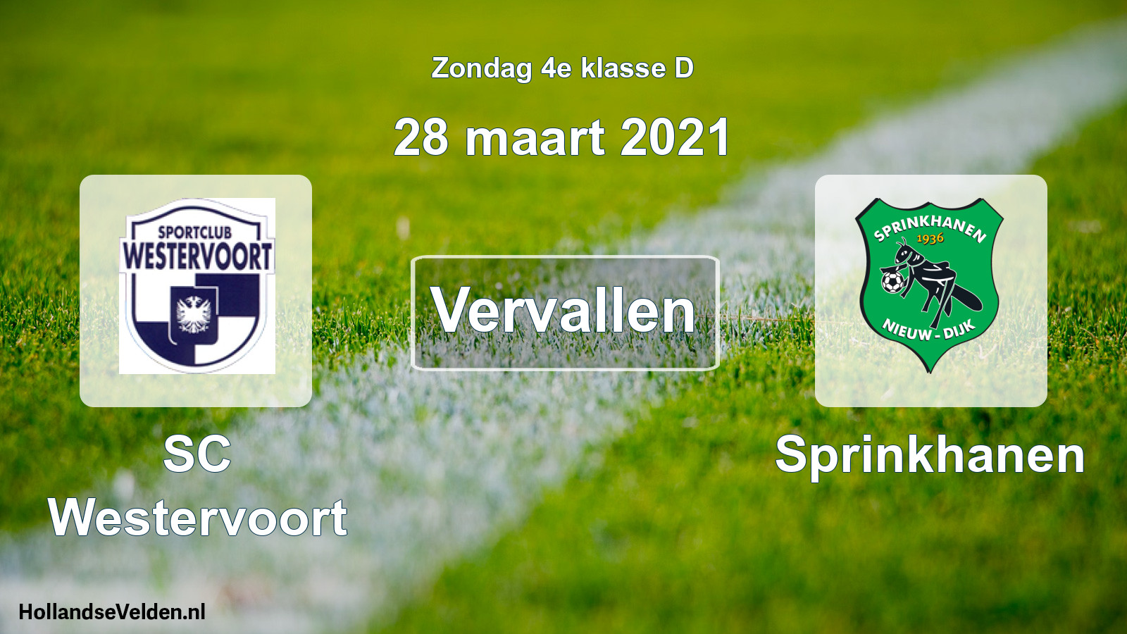 Scheduled Match: SC Westervoort - Sprinkhanen (28 March 2021)
