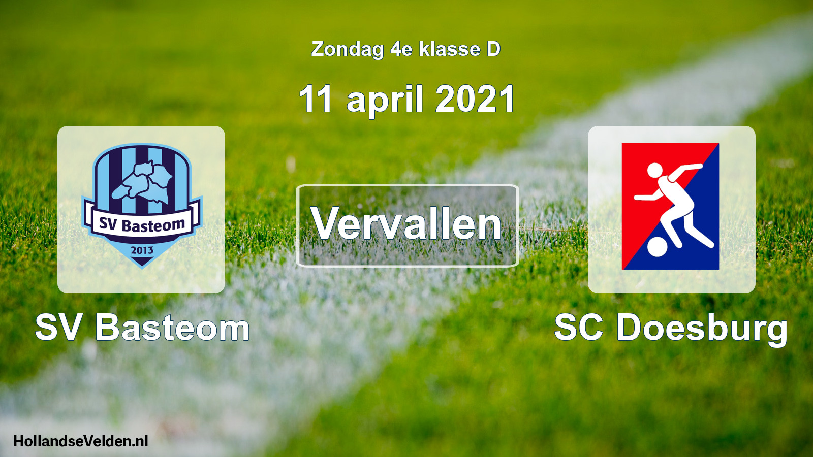 Scheduled Match: SV Basteom - SC Doesburg (11 April 2021)