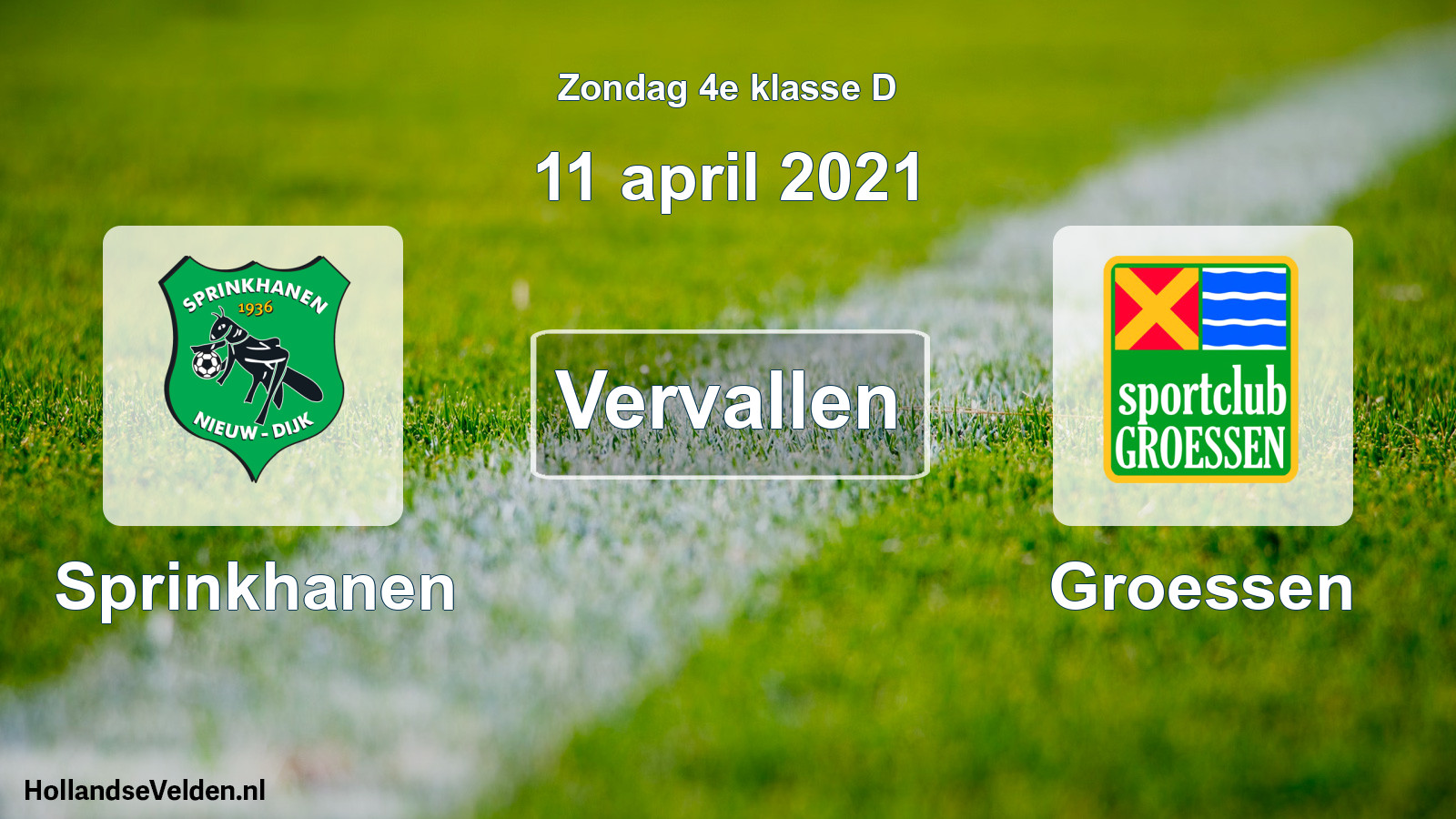 Scheduled Match: Sprinkhanen - Groessen (11 April 2021)