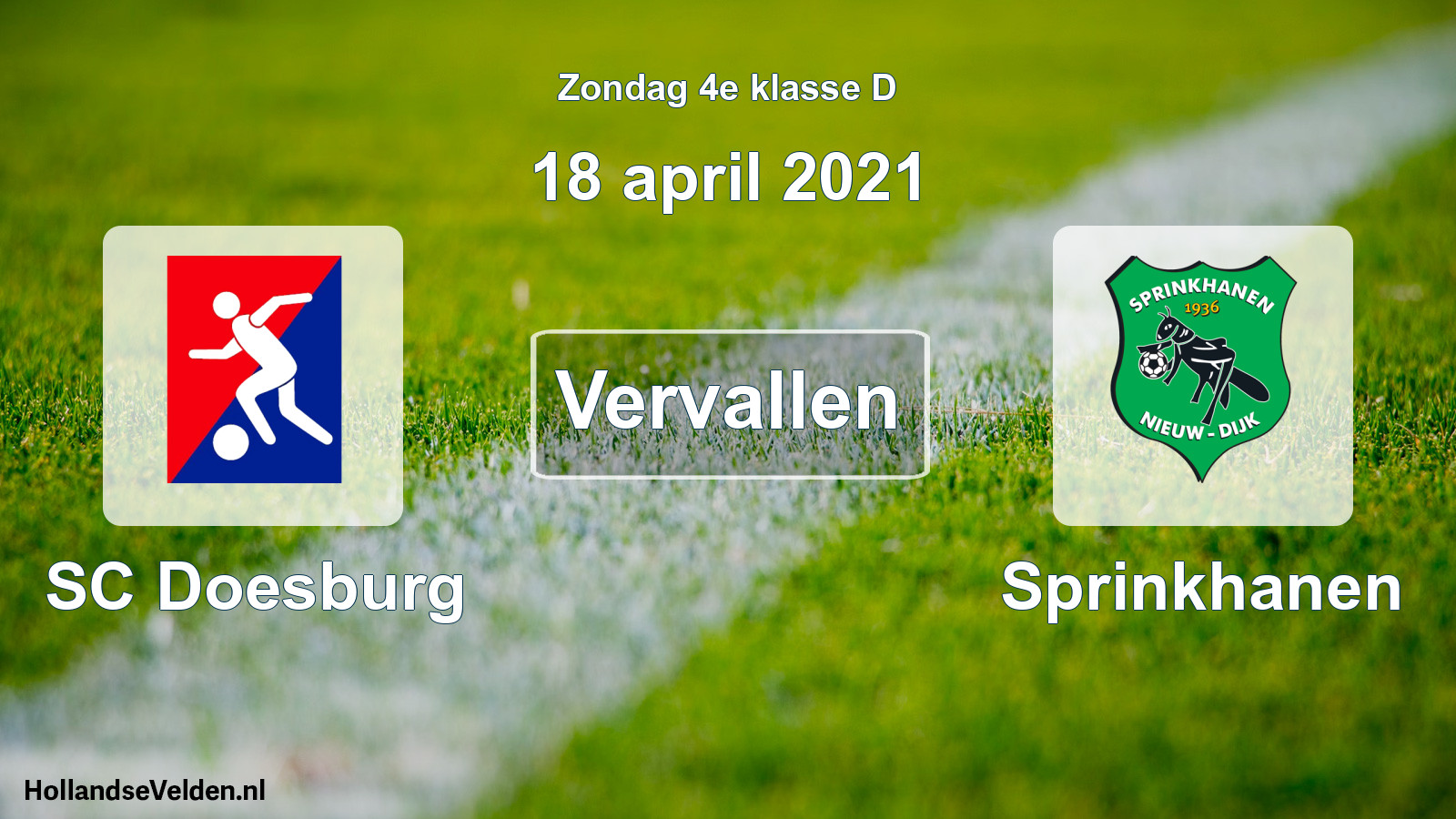 Scheduled Match: SC Doesburg - Sprinkhanen (18 April 2021)