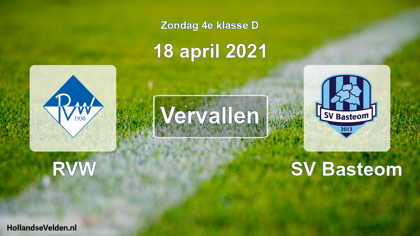 Scheduled Match: RVW - SV Basteom (18 April 2021)