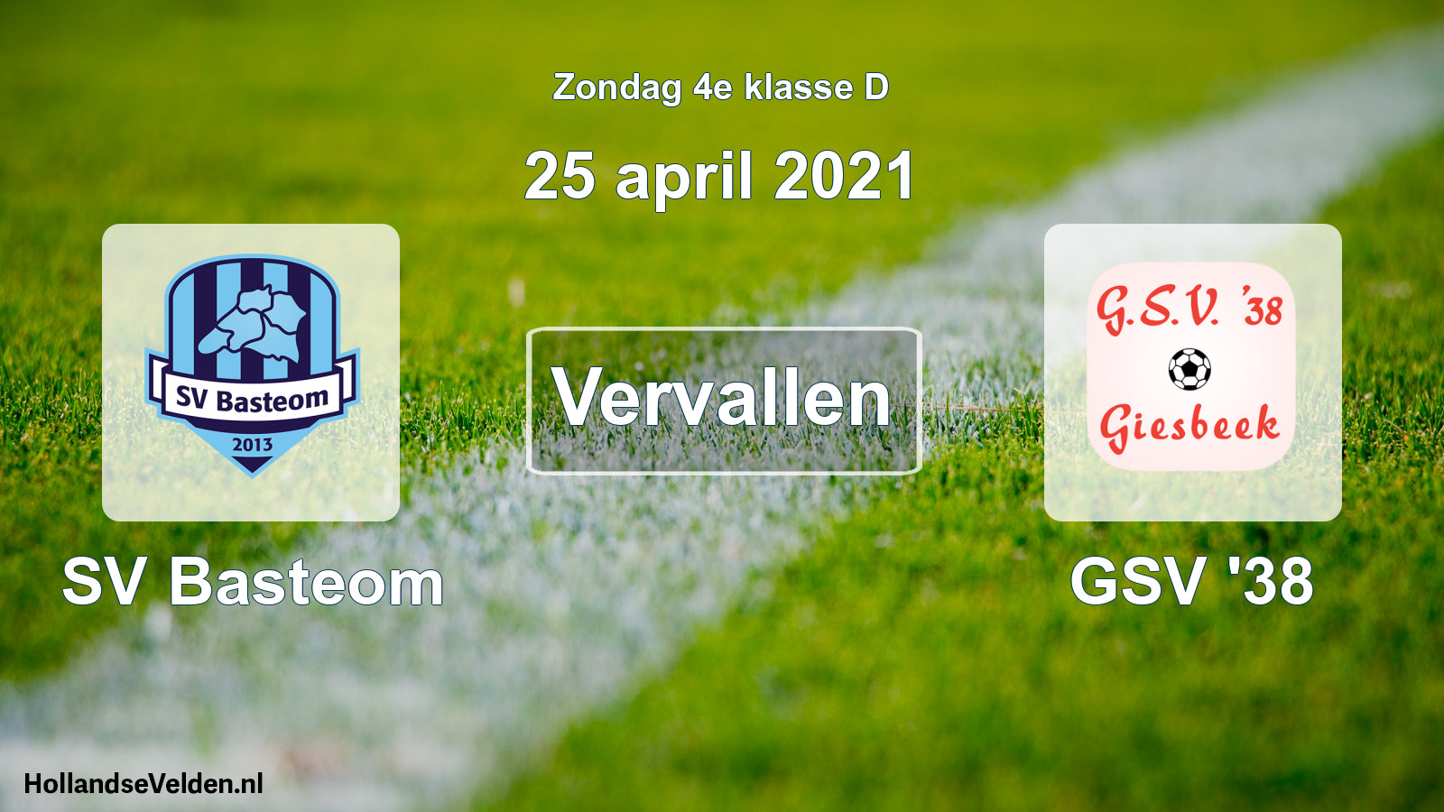 Scheduled Match: SV Basteom - GSV '38 (25 April 2021)