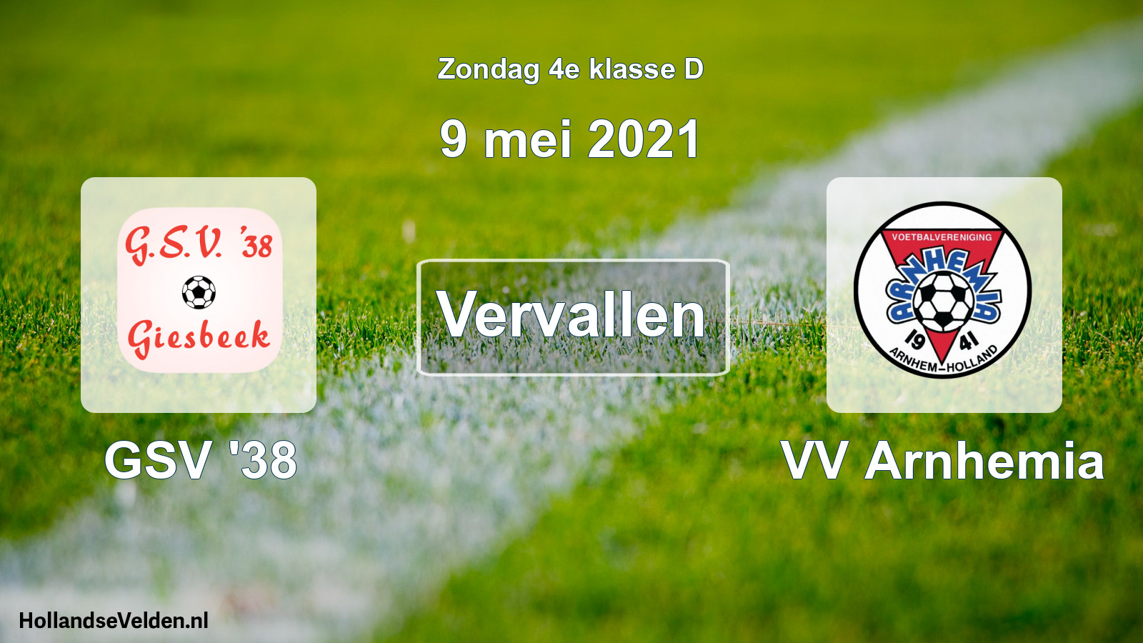Scheduled Match: GSV '38 - VV Arnhemia (9 May 2021)