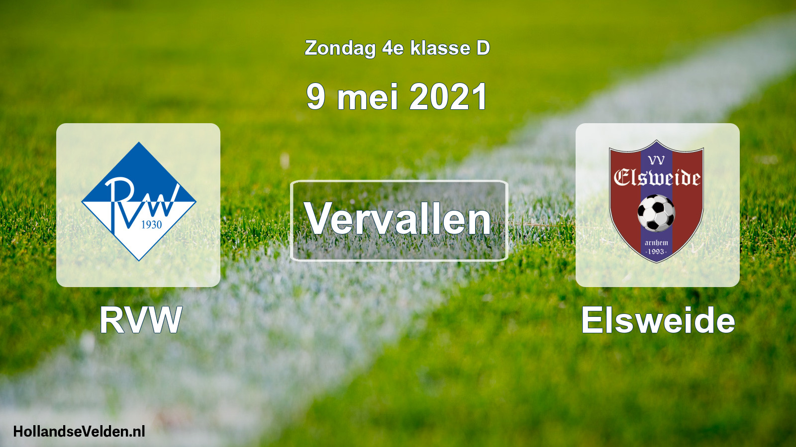 Scheduled Match: RVW - Elsweide (9 May 2021)