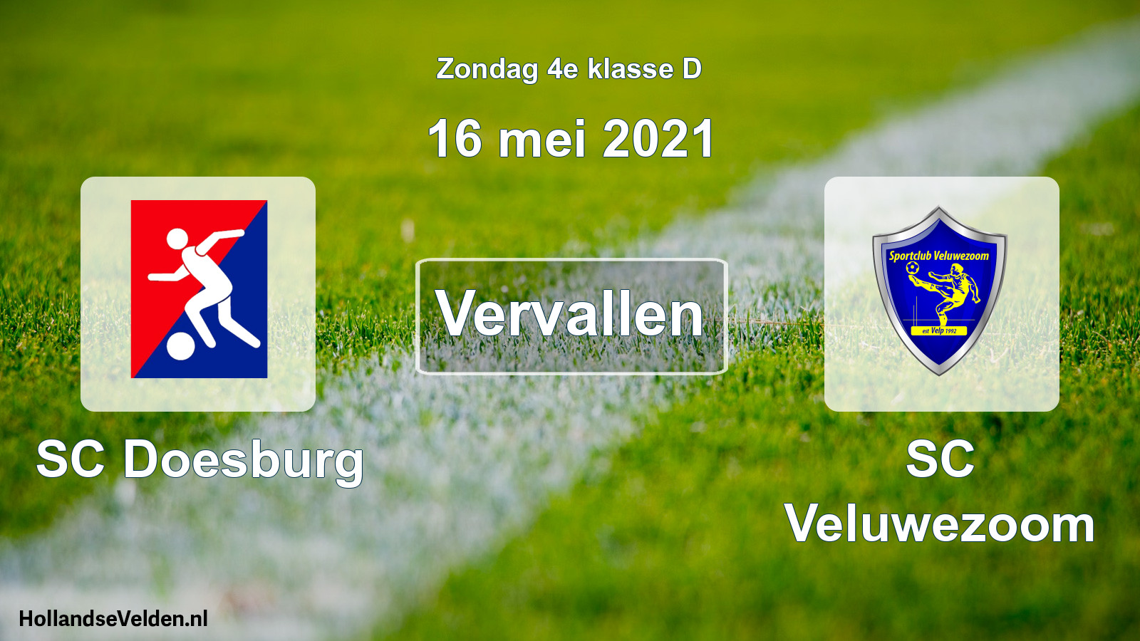 Scheduled Match: SC Doesburg - SC Veluwezoom (16 May 2021)