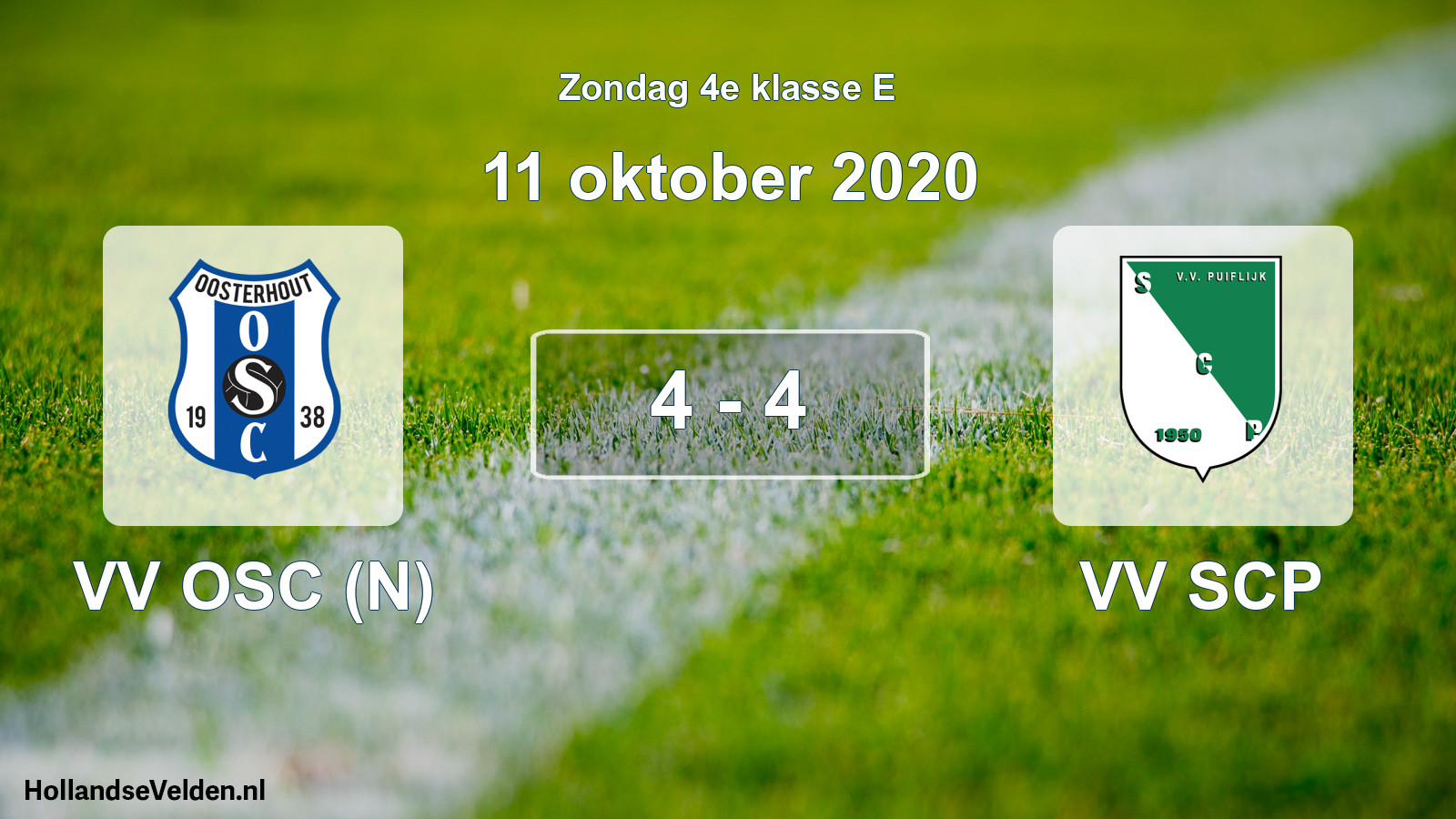 Total number of matches played: VV OSC (N) - VV SCP 4 - 4 (11 October 2020)
