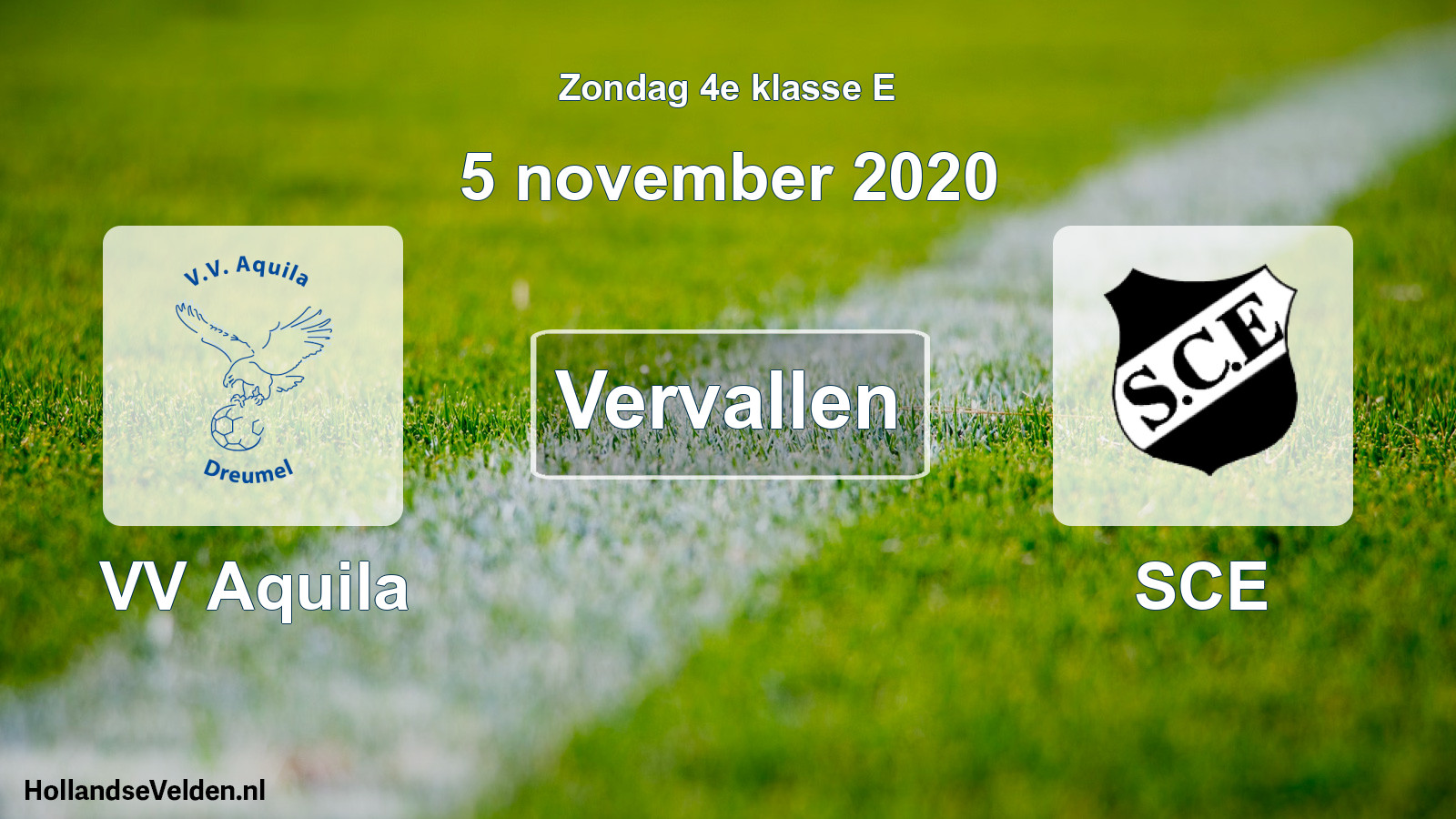 Scheduled Match: VV Aquila - SCE (5 November 2020)