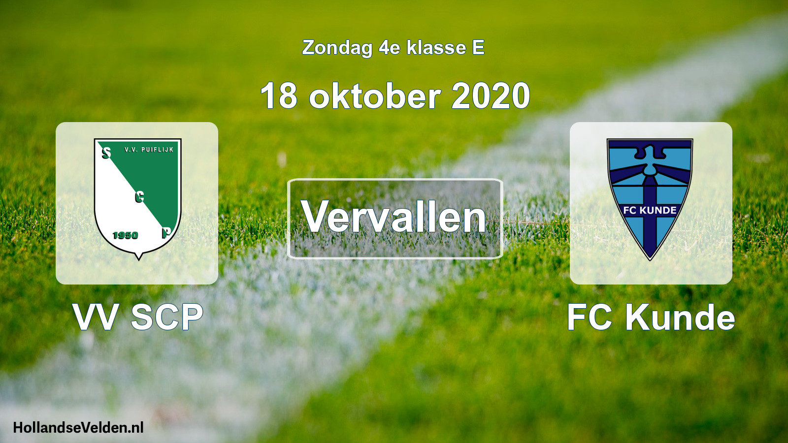 Scheduled Match: VV SCP - FC Kunde (18 October 2020)