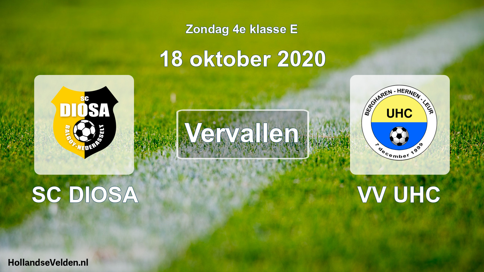 Scheduled Match: SC DIOSA - VV UHC (18 October 2020)