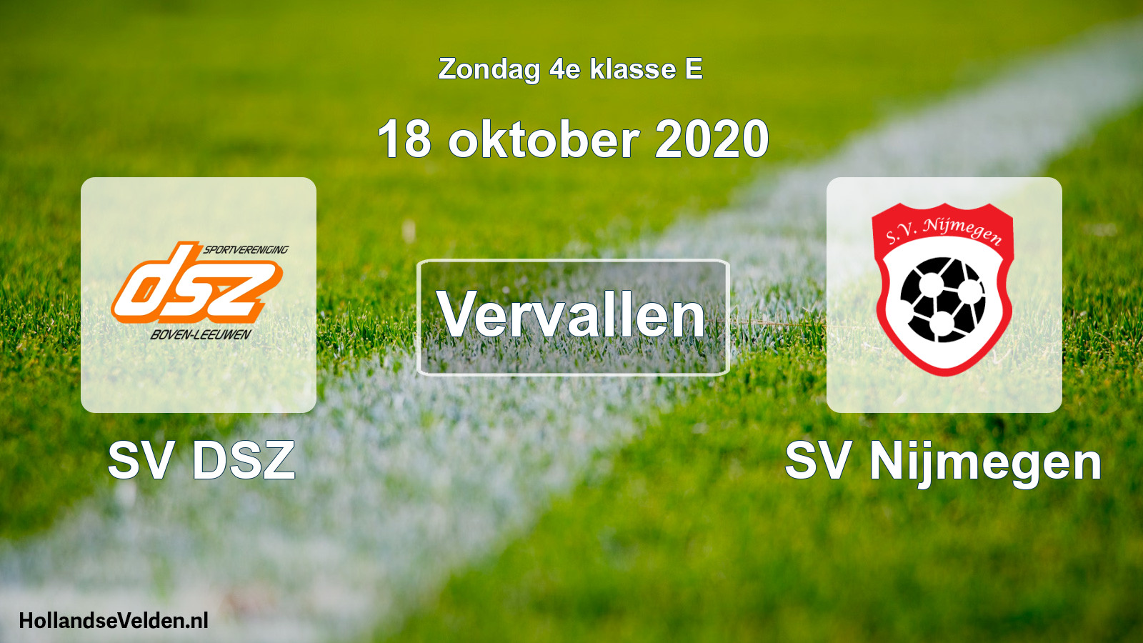 Scheduled Match: SV DSZ - SV Nijmegen (18 October 2020)