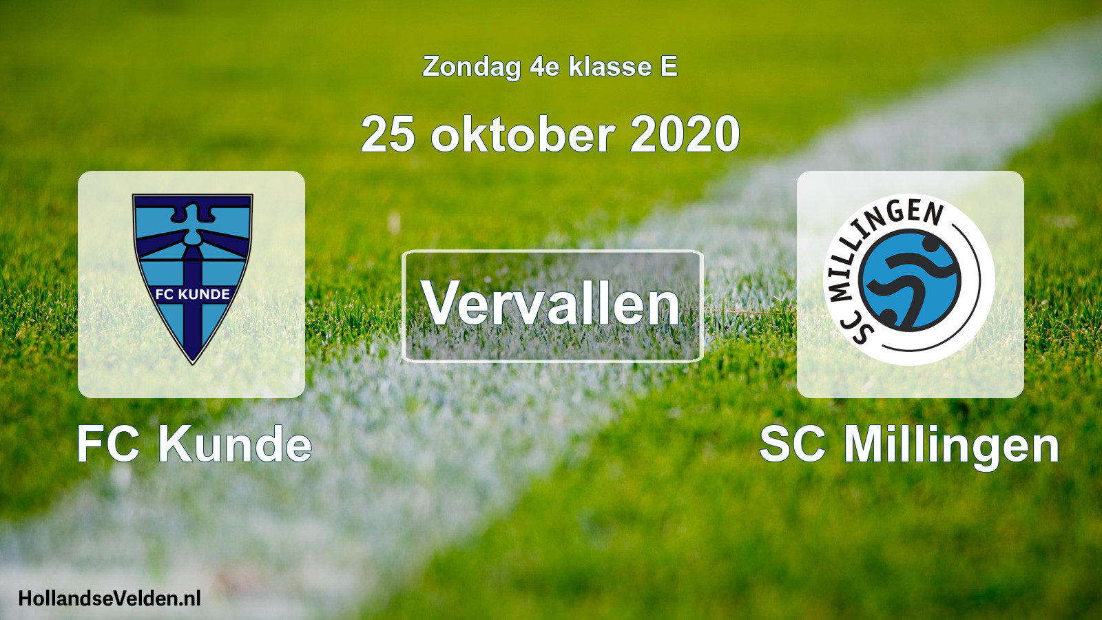 Scheduled Match: FC Kunde - SC Millingen (25 October 2020)