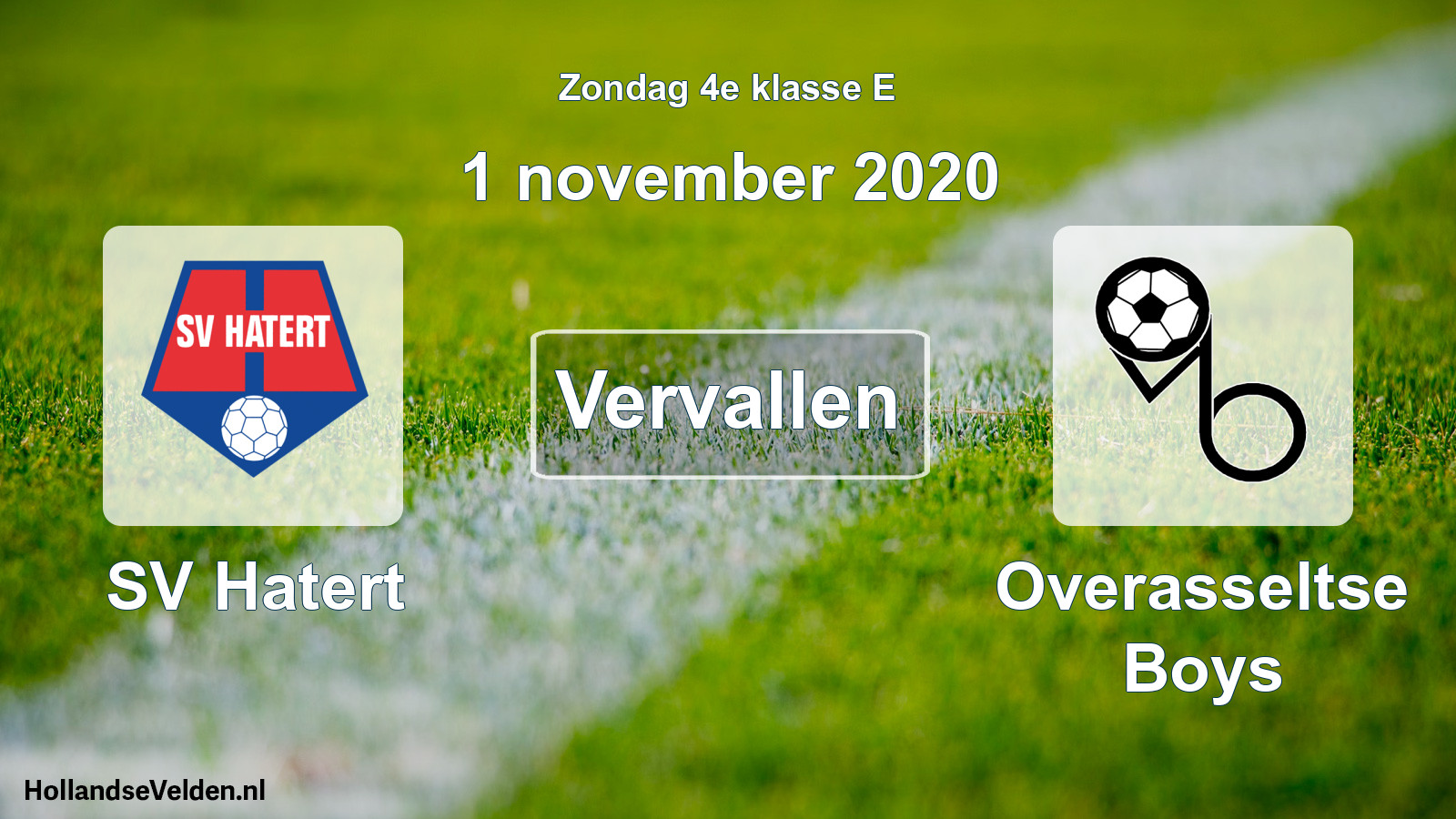 Scheduled Match: SV Hatert - Overasseltse Boys (1 November 2020)