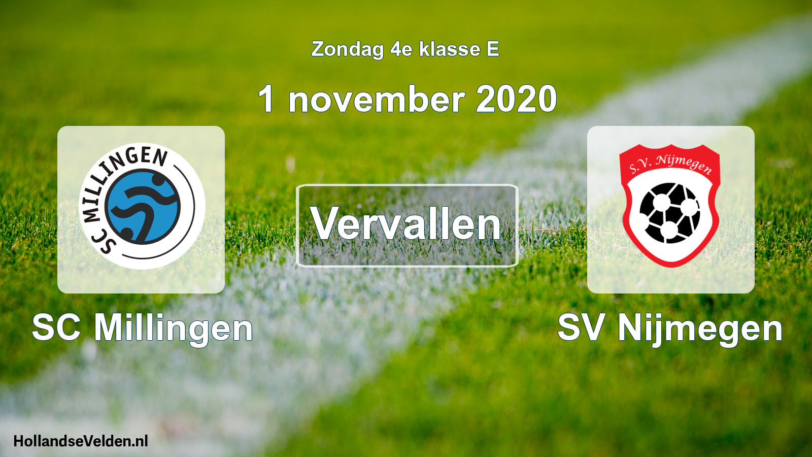 Scheduled Match: SC Millingen - SV Nijmegen (1 November 2020)