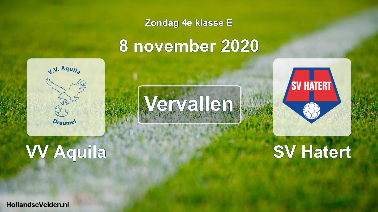 Scheduled Match: VV Aquila - SV Hatert (8 November 2020)