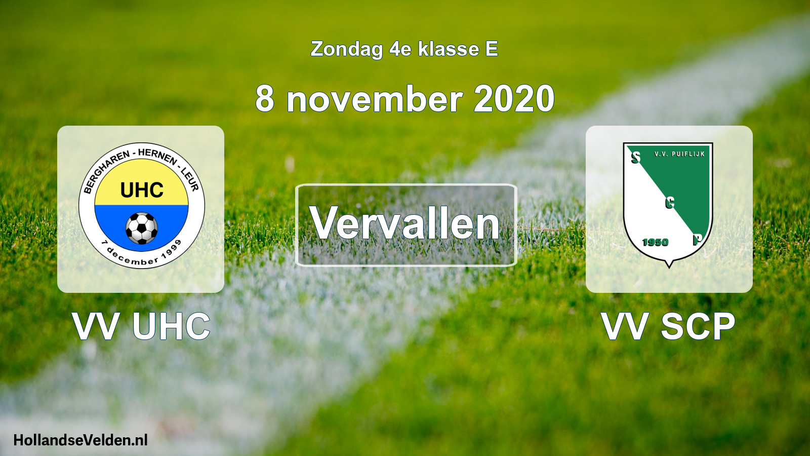 Scheduled Match: VV UHC - VV SCP (8 November 2020)
