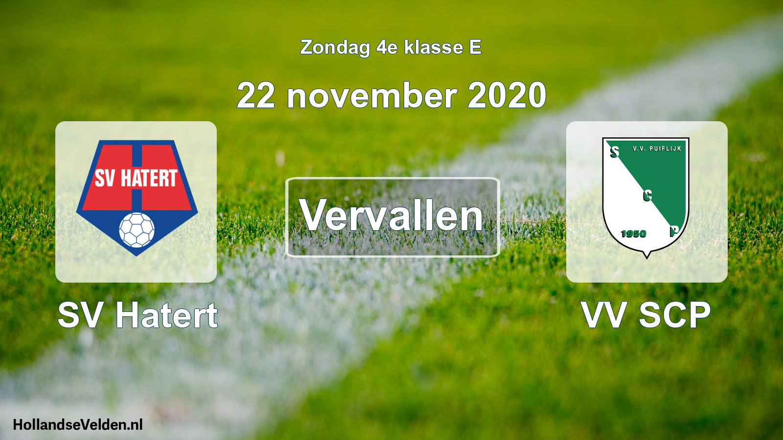 Scheduled Match: SV Hatert - VV SCP (22 November 2020)