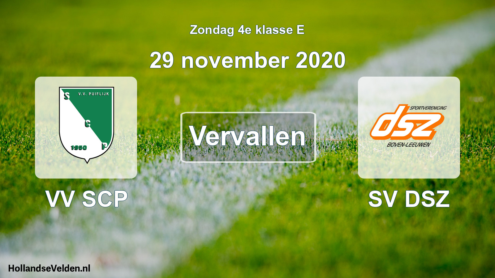 Scheduled Match: VV SCP - SV DSZ (29 November 2020)