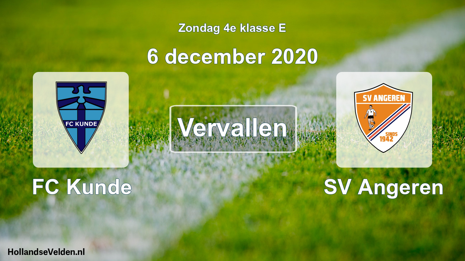 Scheduled Match: FC Kunde - SV Angeren (6 December 2020)