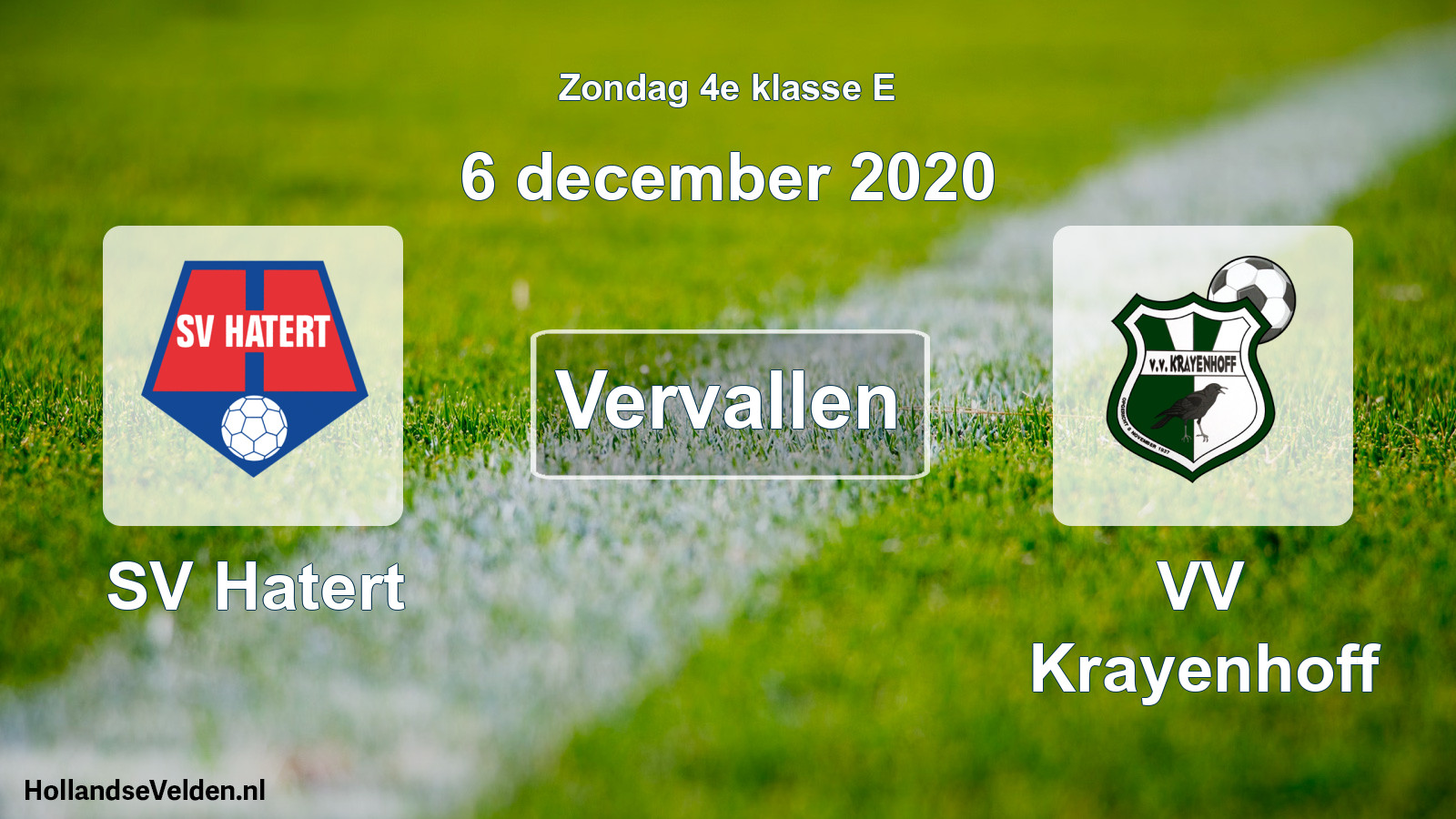 Scheduled Match: SV Hatert - VV Krayenhoff (6 December 2020)