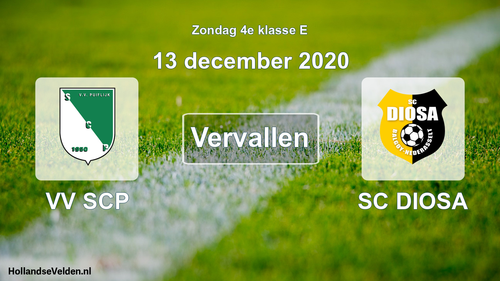 Scheduled Match: VV SCP - SC DIOSA (13 December 2020)