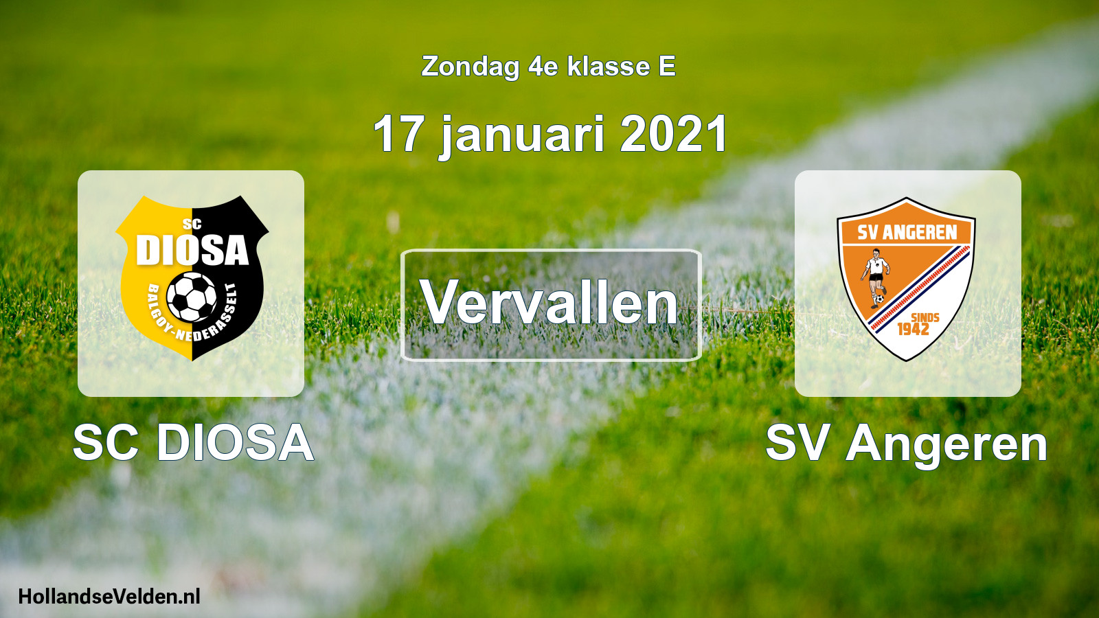 Scheduled Match: SC DIOSA - SV Angeren (17 January 2021)