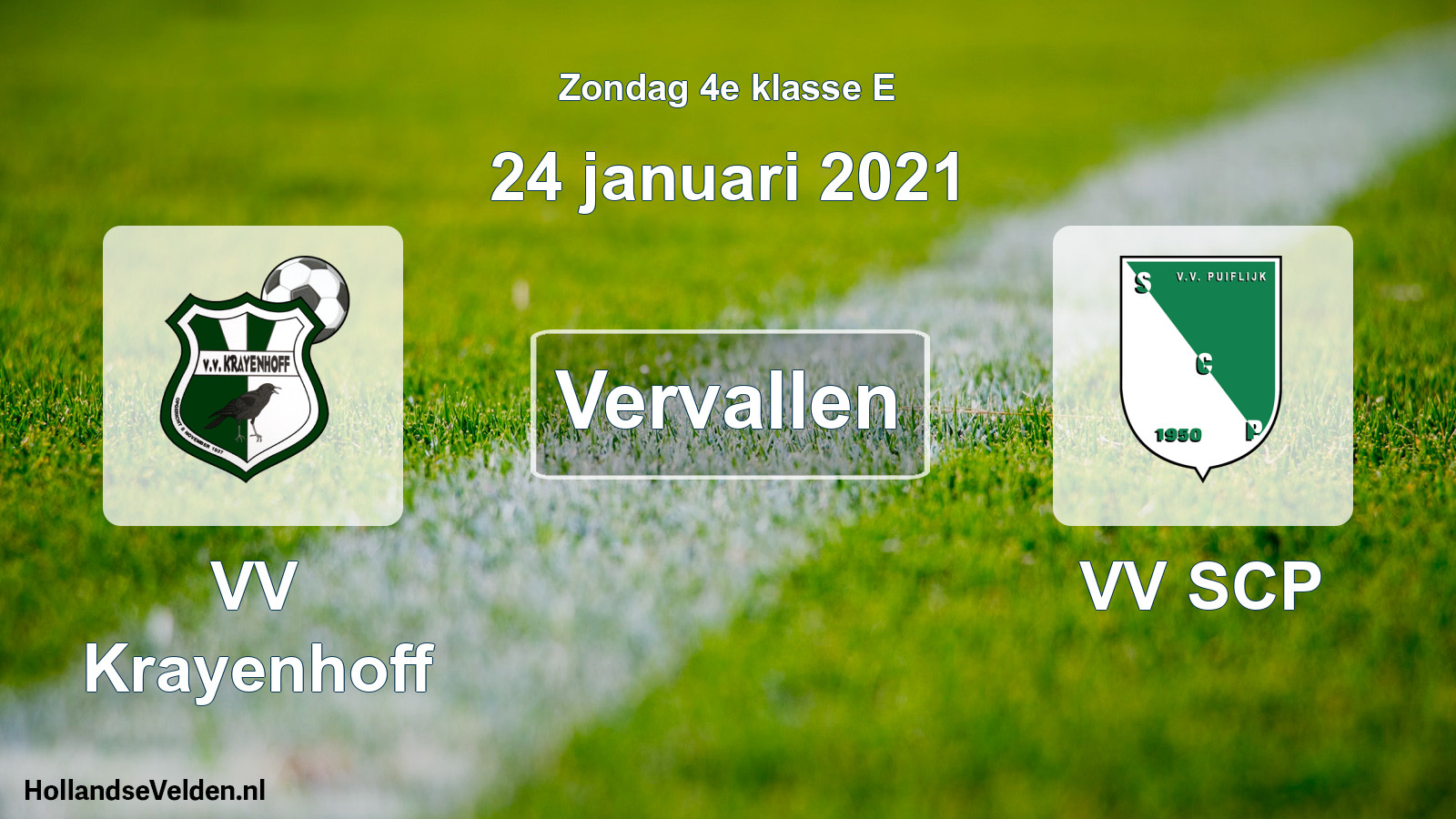Scheduled Match: VV Krayenhoff - VV SCP (24 January 2021)