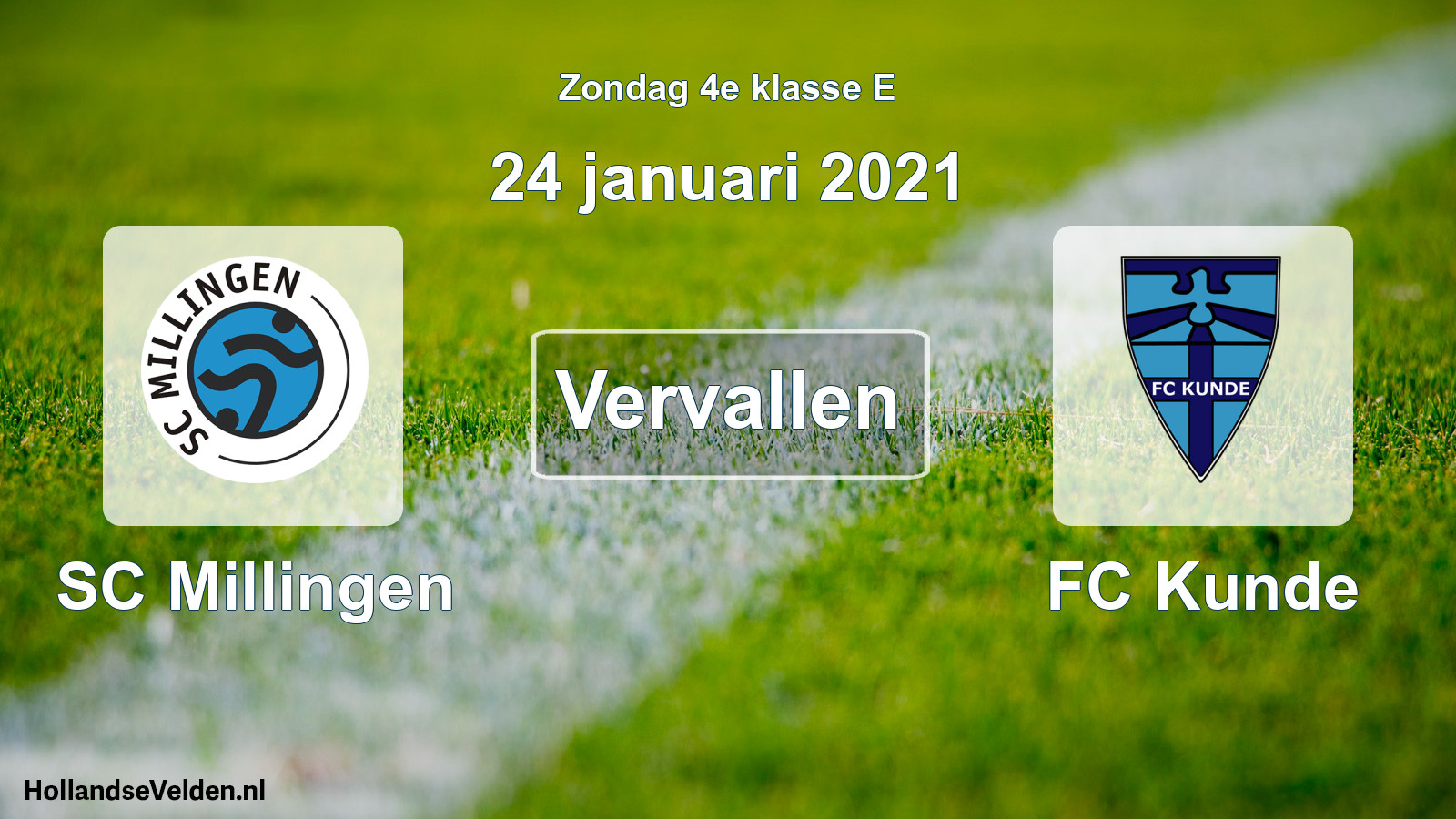 Scheduled Match: SC Millingen - FC Kunde (24 January 2021)