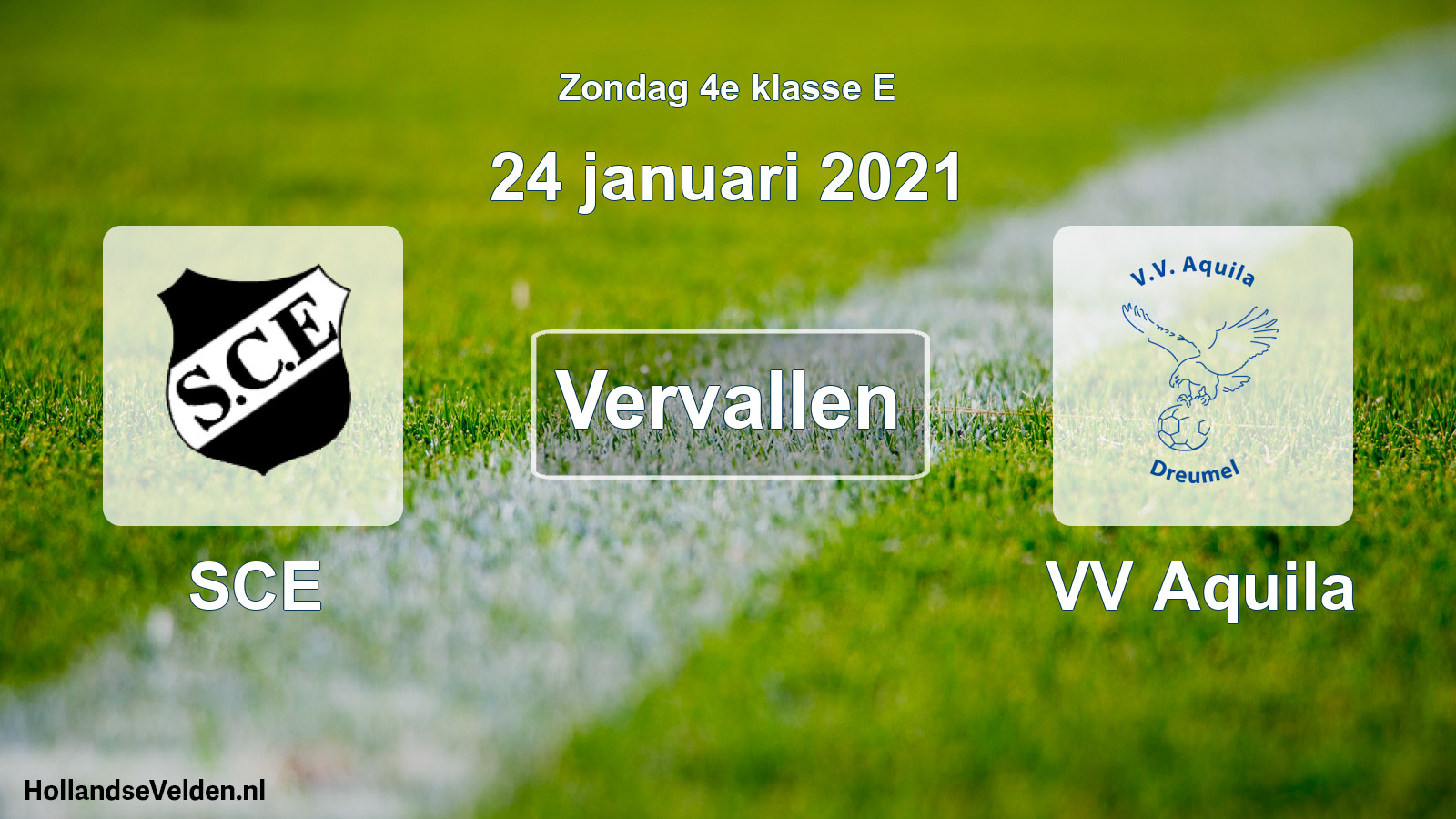 Scheduled Match: SCE - VV Aquila (24 January 2021)