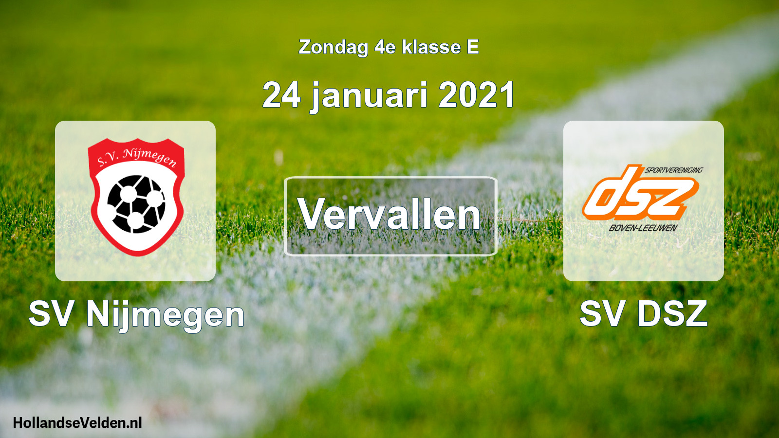 Scheduled Match: SV Nijmegen - SV DSZ (24 January 2021)