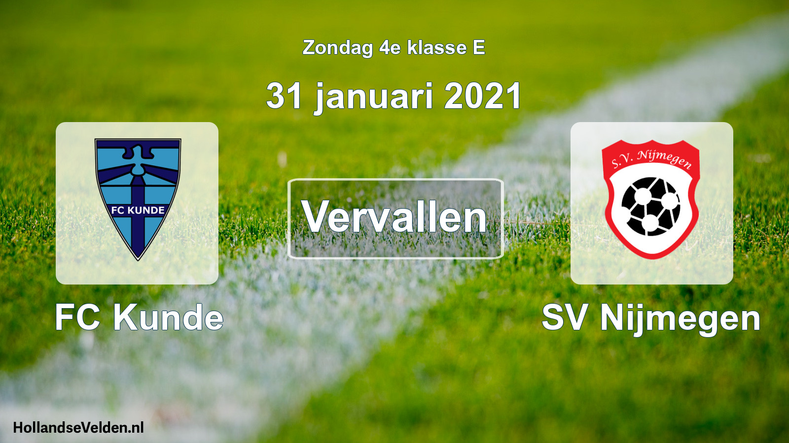 Scheduled Match: FC Kunde - SV Nijmegen (31 January 2021)
