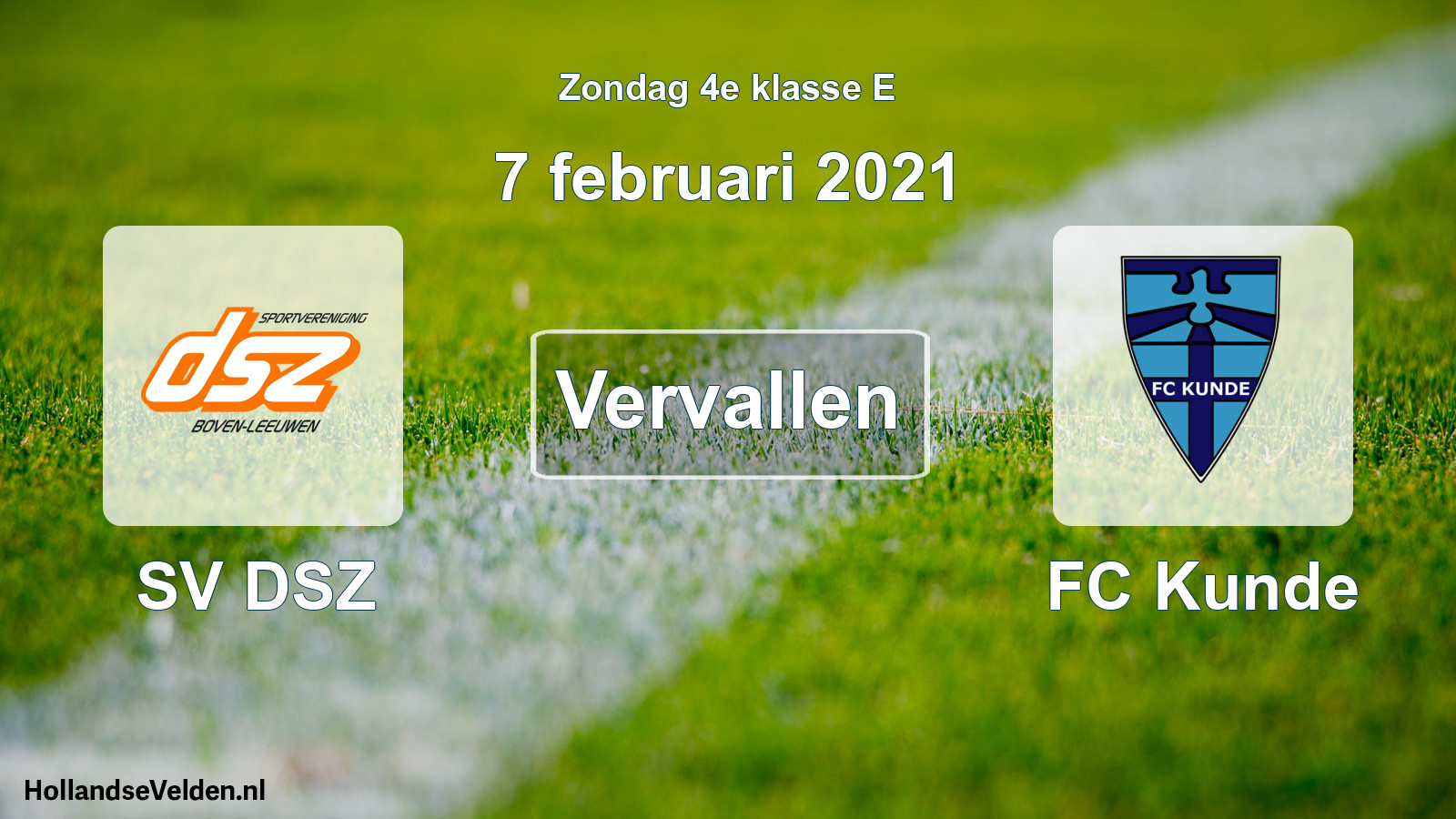 Scheduled Match: SV DSZ - FC Kunde (7 February 2021)