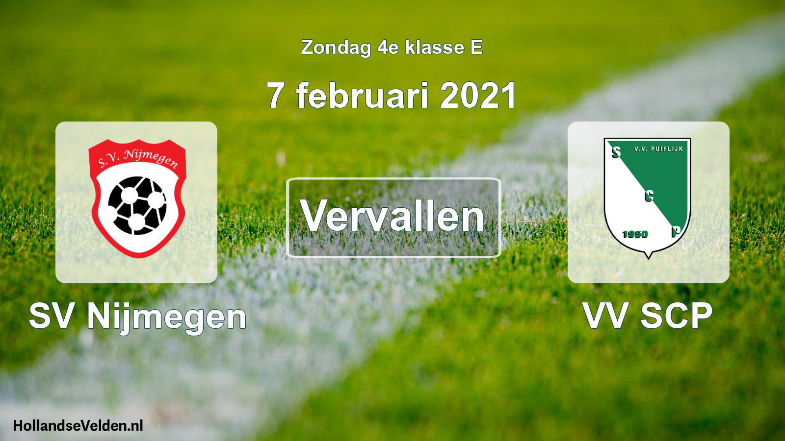 Scheduled Match: SV Nijmegen - VV SCP (7 February 2021)