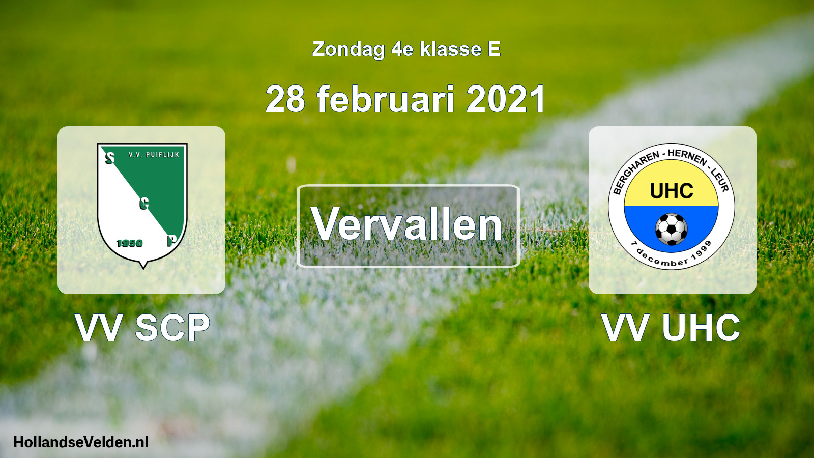 Scheduled Match: VV SCP - VV UHC (28 February 2021)