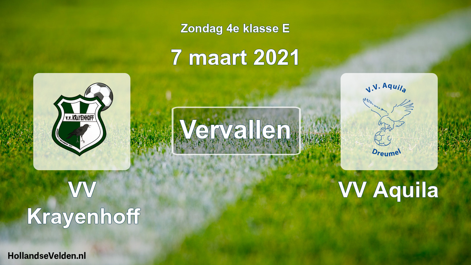 Scheduled Match: VV Krayenhoff - VV Aquila (7 March 2021)
