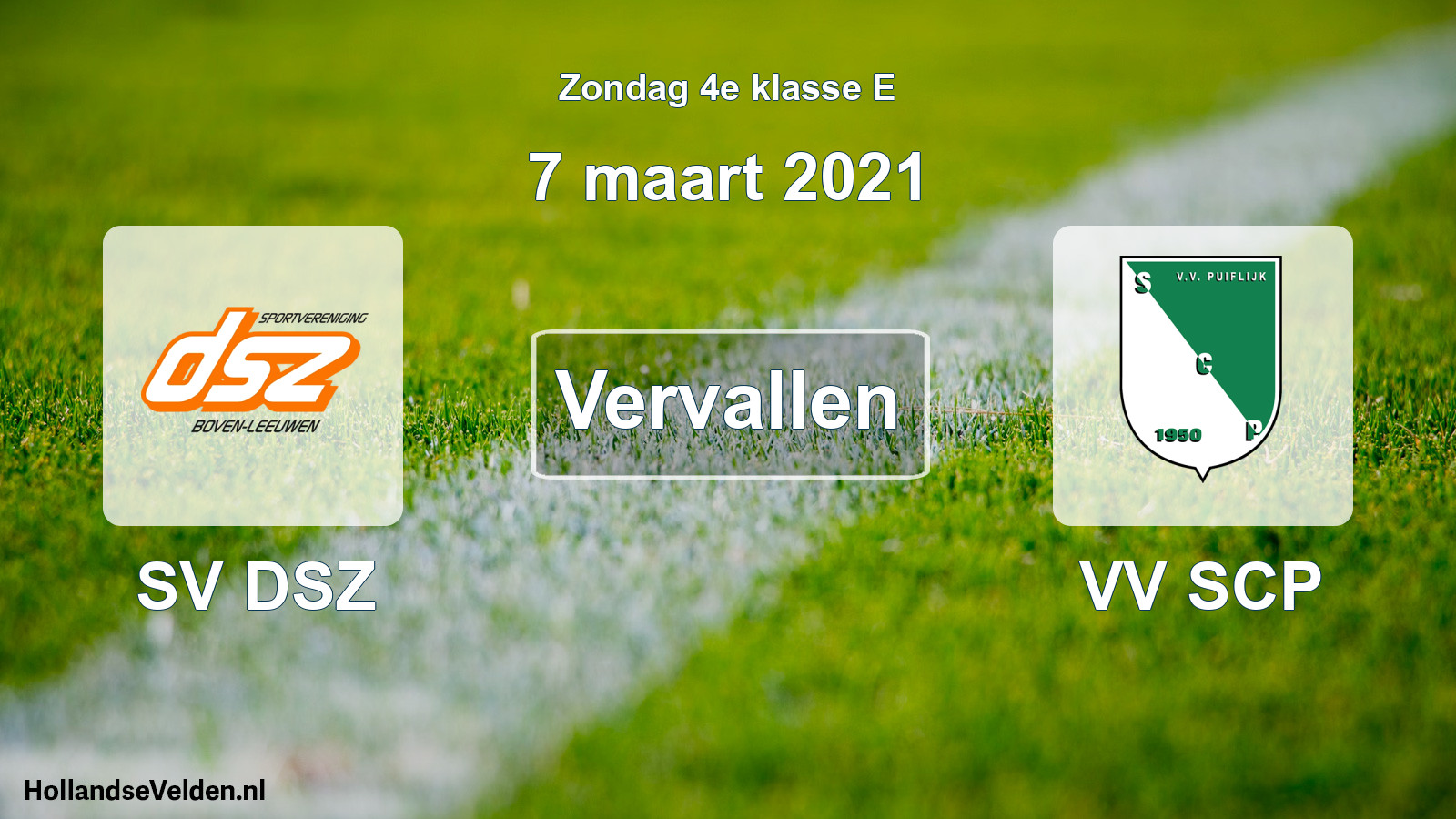 Scheduled Match: SV DSZ - VV SCP (7 March 2021)