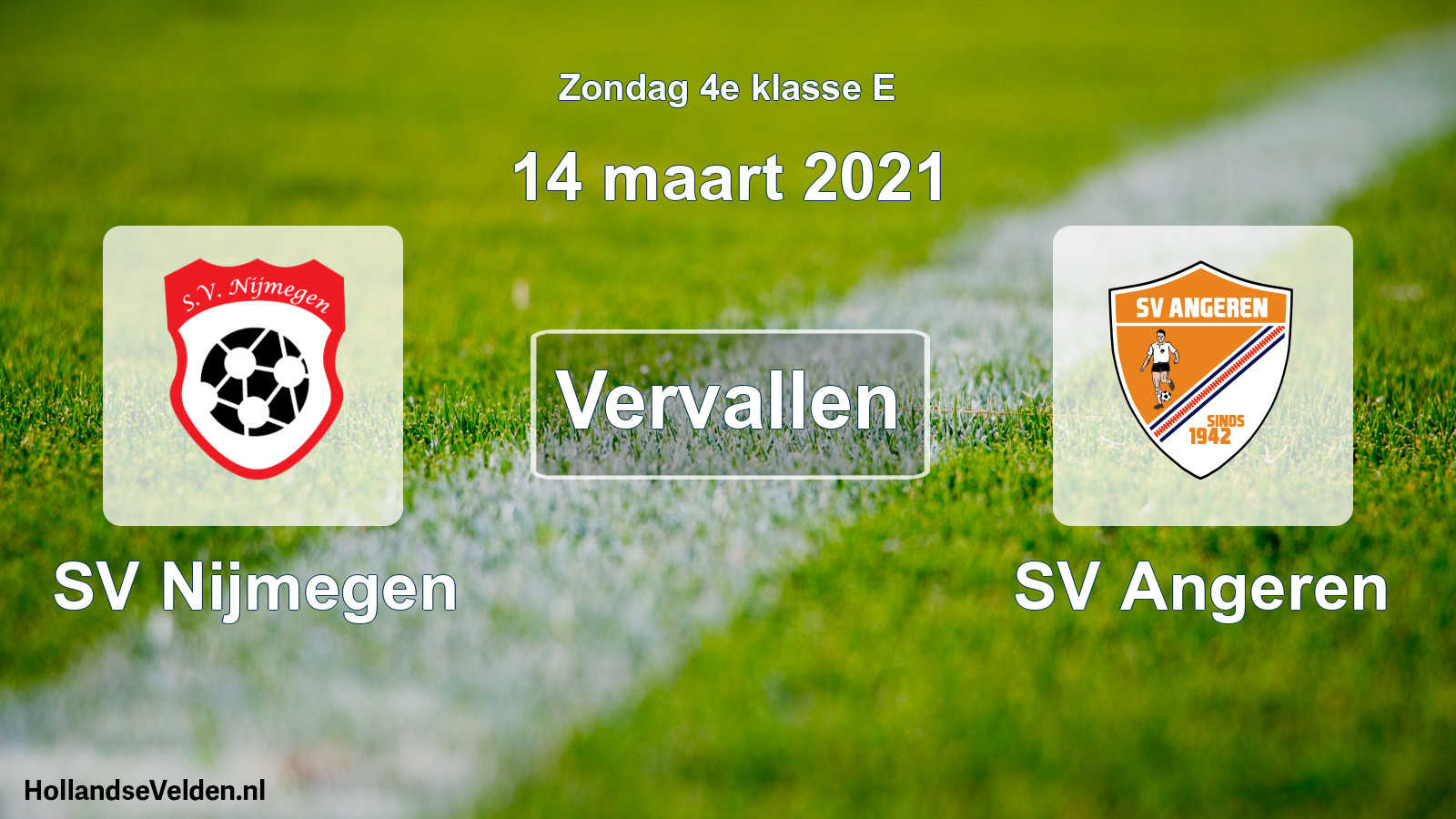 Scheduled Match: SV Nijmegen - SV Angeren (14 March 2021)