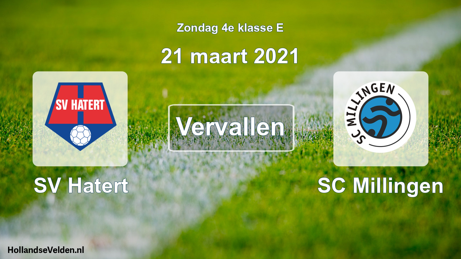 Scheduled Match: SV Hatert - SC Millingen (21 March 2021)