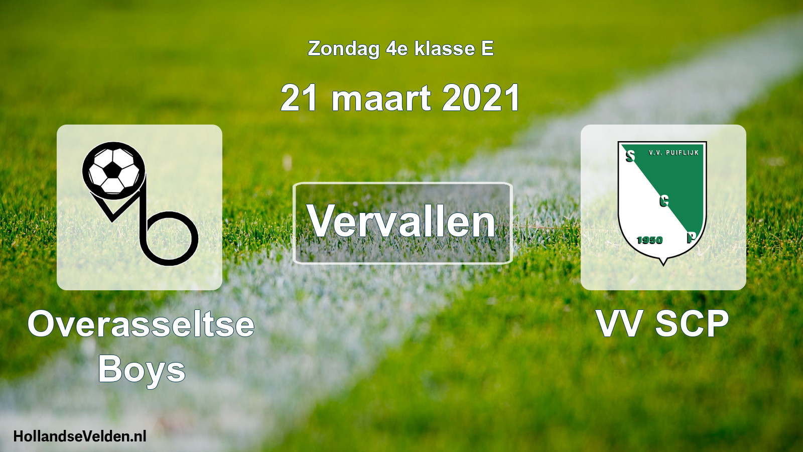 Scheduled Match: Overasseltse Boys - VV SCP (21 March 2021)